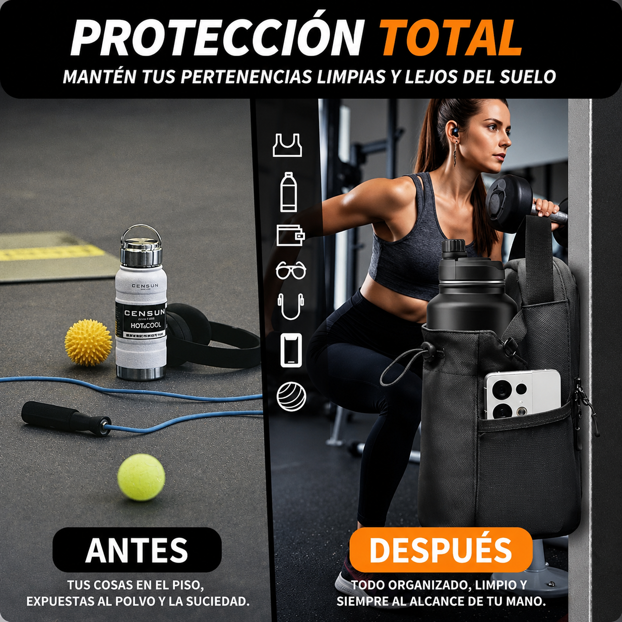 Bolso Magnetico, Perfecta para guardar tus cosas mientras Entrenas💪🏽